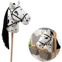 ELLA & PIET® Steckenpferd Großes Hobby Horse COOKIE mit Tasche (Weiß-Schwarz)