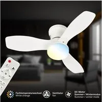 Briloner Leuchten LED Deckenleuchte mit Ventilator dimmbar CCT Deckenventilator mit Licht Schlafzimmer, LED fest integriert, CCT, 3000-6500K, 78x26 cm, Schlafzimmer, Wohnzimmer, Esszimmer, Flur, Küche