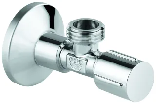 Grohe Eckventil 22043 1/2x1/2'' Rosette Metallgriff selbstd. Anschlussgew. chrom, 22043000 22043000