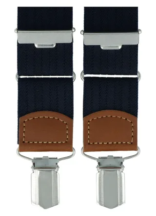 Willen - Hosenträger Herren,Hosenträger Leder,Hosenträger Anzug,Hosenträger Hochzeit,Hosenträger mit Knöpfen nachtblau - Gr. - OS