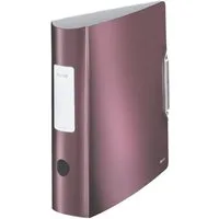 LEITZ Aktenordner 180° Active Style 1108, Ordner breit, Alu-Optik, aufgeklebtes Rückenschild