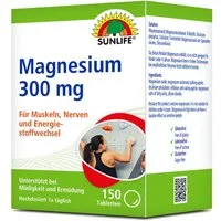 SUNLIFE SUNLIFE® Magnesium 300 mg Tabletten Müdigkeit Muskeln Knochen Energie 1 x täglich eine Tablette mit ausreichend Flüssigkeit schlucken