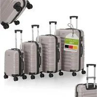 Juskys Trolleyset Rom, 4 Rollen, (4 tlg., 4-teilig), 4 Koffer, 360° Rollen, robuste Hartschale, mit Zahlenschloss