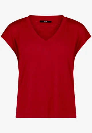 zero - Basic-T-Shirt mit V-Ausschnitt candy red - Gr. - 42