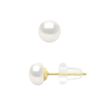 Ohrringe aus echten Süßwasser-Zuchtperlen, Knopfgröße 5–6 mm
