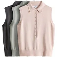 The Set Poloshirt The Set Ärmellose Poloshirts, Feinstrick, 3er-Pack (3-tlg)