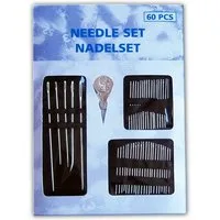 EDCO Anstecknadel Set NADELSET 60-tlg Nähnadeln Nadeln Set Nähnadelset Handnähnadeln 71 (60-tlg), Einfädler