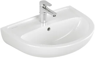 Villeroy & Boch Waschbecken Newo 550x435mm Oval, 1 Hahnloch mit Überlauf Weiss Alpin 4A915501