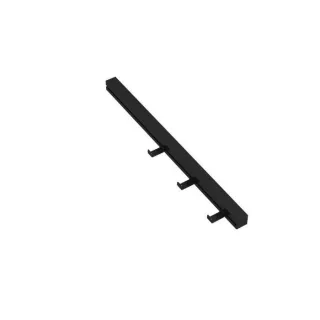 Hewi Waschtischprofil 950.13.0008DC mit drei Haken, 25x480mm, schwarz tiefmatt