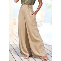 LASCANA Palazzohose mit weitem Bein und Zierknöpfen mit Taschen, luftige Sommerhose aus Webware, Wide-Leg