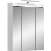 welltime Badezimmerspiegelschrank SIENA, Breite 60cm, inkl. Beleuchtung, 3 Spiegeltüren, 9 Fächer (Set, TOPSELLER) in verschiedenen Farben erhältlich, Badmöbel, Badschrank, Schrank, Bad