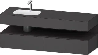 Duravit Qatego Einbauwaschtisch mit Konsolenwaschtischunterbau Graphit Matt 1600x500x600 mm - QA4795 QA4795080490010