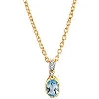 Firetti Kette mit Anhänger Schmuck Geschenk Silber 925 Halsschmuck Halskette Ankerkette, mit Blautopas (behandelt), Zirkonia (synth)