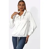 creation L Klassische Bluse Satin-Bluse Langarm