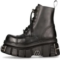 NEW ROCK M.NEWMILI083-S37 Ankleboots Goth, Punk & Biker Stil mit Plateau-Sohle