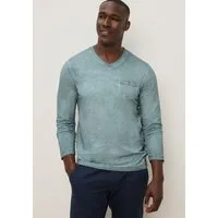 KangaROOS Langarmshirt mit V-Ausschnitt, Langarm-Design, aus Slub-Material