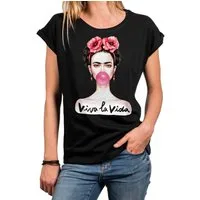 MAKAYA Print-Shirt Damen Fridas Fashion Top Modische Sommer Oberteile Bekleidung Frauen große Größen