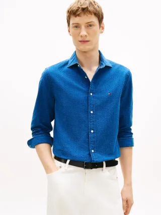 INDIGO SEERSUCKER SHIRT Indigo - Gr. - L