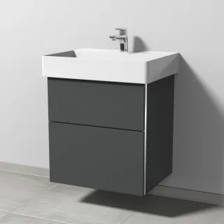 Sanipa 3way Waschtischunterbau zu Duravit Dura Square Waschtisch mit 2 Auszügen, Anthrazit-Matt BR42622