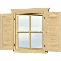 Skanholz Fensterladen, für Einzelfenster 57,5x70,5cm aus der 28 und 45mm-Serie