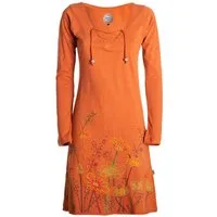 Vishes Tunikakleid Damen Langarm-Shirtkleid Tunika-Kleid Baumwollkleid mit Blumen-Print Alternative Bekleidung, Hippie, Boho, Elfen Style