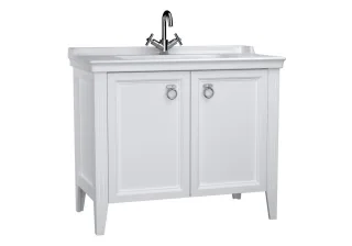 VitrA Valarte Set 100 cm Möbelwaschtisch + Waschtischunterschrank 2 Türen Weiß Matt,62156 62156
