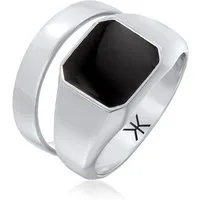 Kuzzoi Ring-Set Kuzzoi Siegelring Bandring Set 925 Silber