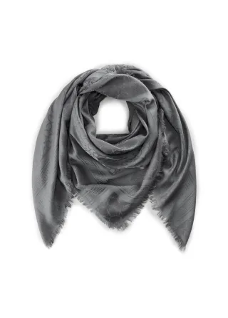 Premium Tuch aus feiner Baumwollmischung mit Monogramm-Muster grau - Gr. - one size