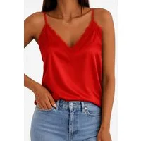 Worldclassca Trägertop Worldclassca Damen Trägertop mit Spitze Sommer Spaghetti Top Locker Trägertop mit Spitze - Sommer Top