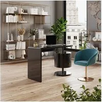 Vicco Schreibtisch Lara, Schwarz Hochglanz, 120 x 50 cm mit 2 Schubladen (1-St)