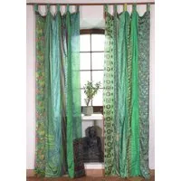 Guru-Shop Vorhang Vorhang 2 Stück seidige upcycling Gardine aus..