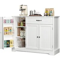 Blishom Sideboard Küchenschrank Sideboard mit Stauraum, Schublade, Sideboard mit Schublade, Doppeltüren und Gewürzregal-Tür