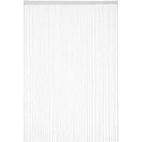 relaxdays Fadenvorhang weiß (1 St), Stangendurchzug, transparent, Polyester, 1er Pack 145x245cm