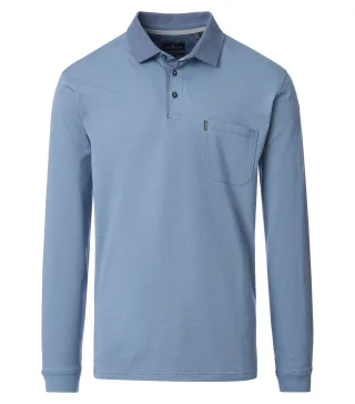 CASAMODA - Polo-Shirt Langarm blau - Gr. - L