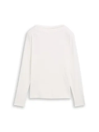 Tom Tailor - Slim Fit Langarmshirt whisper white - Gr. - XXXL
