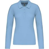 Kariban Langarm-Poloshirt Damen Langarm-Polohemd. Baumwollpiqué