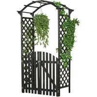 Feel2Home Rosenbogen Rankgitter mit Tür, Gartenbogen Spalier für Rosen & Kletterpflanzen Stück, 1 Rosenbogen mit Tür als Rankhilfe für Kletterpflanzen, Rosenbogen mit Tür und Rankgitter für Kletterpflanzen im Garten
