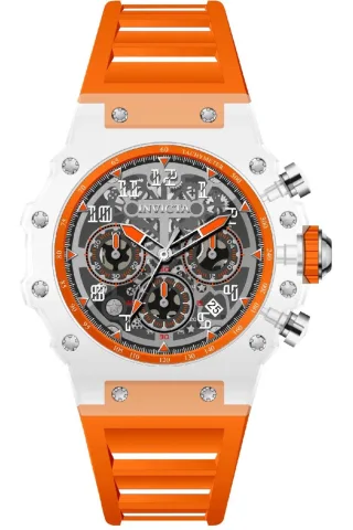 Invicta Racing 69679 Herrenuhr - Quarzwerk - Acryl mit silbernem Zifferblatt - 43 mm