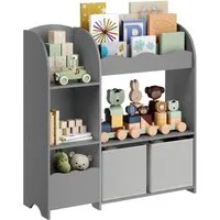 SONGMICS Spielzeugtruhe Bücherregal Kinder, Kinderregal für Bücher, Spielzeugregal, mit 2 Boxen, für Spielzimmer, Kinderzimmer, Wohnzimmer
