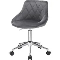 EUGAD Schreibtischstuhl (1 St), Bürohocker mit Rollen, Samt, höhenverstellbar