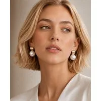 Ella Jonte Paar Ohrstecker, Perlenohrringe – eleganter Modeschmuck mit moderner Goldoptik