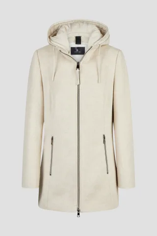Barbara Lebek - Wolljacke mit Kapuze beige - Gr. - 36