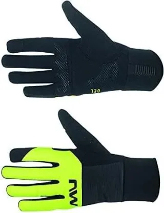 Northwave Fast Gel Glove Handschuhe lang Touchscreen-kompatibel black/yellow fluo S