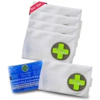 LisaCare Kalt-Warm-Kompresse Kühltaschen - Vlieshülle - Vliesstoffhüllen, Spar-Set 5-tlg., Mit Gummiband & Klettverschluss!