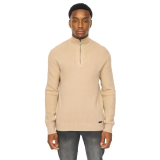 Duck and Cover - "Potenza" Pullover für Herren, mit kurzem Reißverschluss, Jerseyware (Steinfarben)