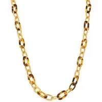 KARMA Edelstahlkette Halskette Damen Leo Gold 45 cm Kette Edelstahl vergoldet (Geschenk für sie, Damenhalskette Edelstahlhalskette), Gliederkette Leokette für Frauen modern