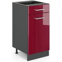 Vicco Unterschrank R-Line, Rot Hochglanz/Anthrazit, 40 cm ohne Arbeitsplatte (1-St)