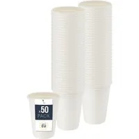 BENBOW Einwegbecher Einwegbecher aus Zuckerrohr, Weiß, 50-tlg., Zuckerrohr, Einwegbecher aus Zuckerrohr, Weiß, 300 ml x 50