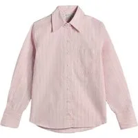 Bhoem Hemdbluse BHOEM Gestreiftes Popelinehemd Regular Fit, rosa (1-tlg)
