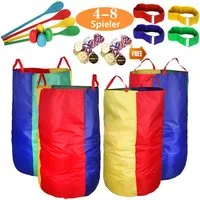 CLTYQ Spiel Outdoor Spiele Kindergeburtstag Partyspiele für Kinder Erwachsene, Sackhüpfen Säcke, Eierlaufen, Medaillen, Outdoorspiele